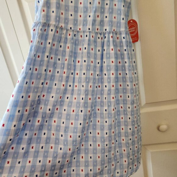 Girls Wonder Nation Americana Woven Dress XL (14-16) Blue/White/Red Checkered - Picture 7 of 10